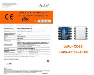 Das NiceRF LoRa-Modul LoRa-CC68, LoRa-CC68-TCXO hat die FCC- und CE-Zertifizierung bestanden