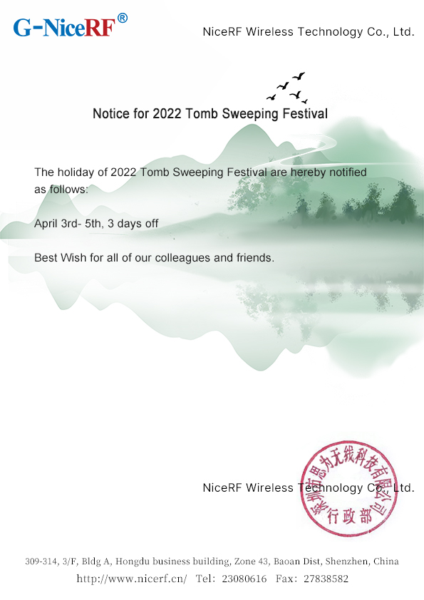 Hinweis zum Tomb Sweeping Festival 2022