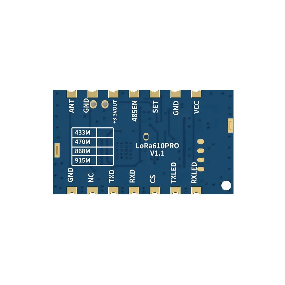 LoRa610Pro: KC/ANATEL-zertifiziertes, 100 mW gro&szlig;es, eingebettetes Uart-LoRa-Modul mit ESD-Schutz