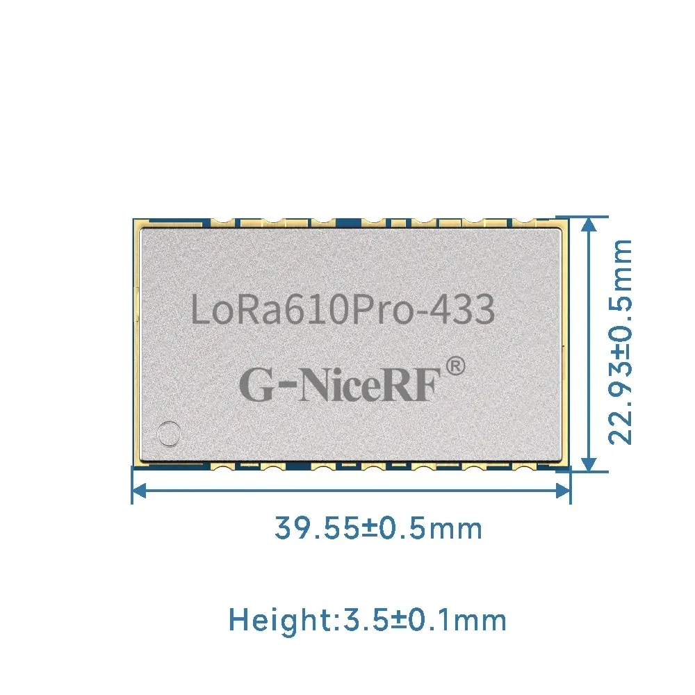 LoRa610Pro: KC/ANATEL-zertifiziertes, 100 mW gro&szlig;es, eingebettetes Uart-LoRa-Modul mit ESD-Schutz
