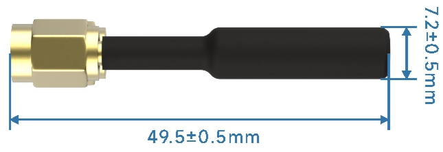 Mechanische Abmessungen der Ultrabreitband-Rundstrahlantenne UWB - ZT50