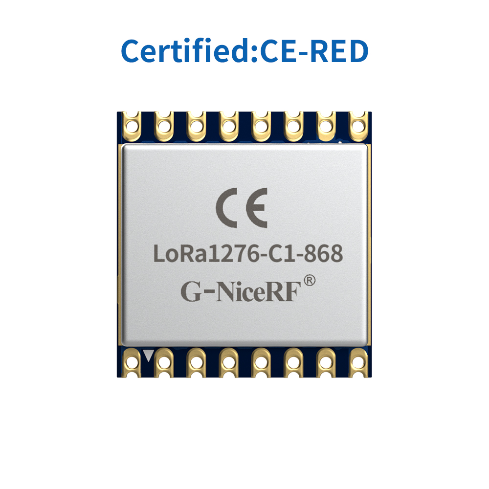 LoRa1276-C1-868: SX1276 868 MHz 100 mW CE-RED-zertifiziertes LoRa-Modul mit ESD-Schutz