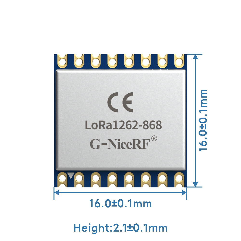 LoRa1262-868: SX1262 160 mW CE-RED-zertifiziertes 868 MHz LoRa-Modul mit TCXO