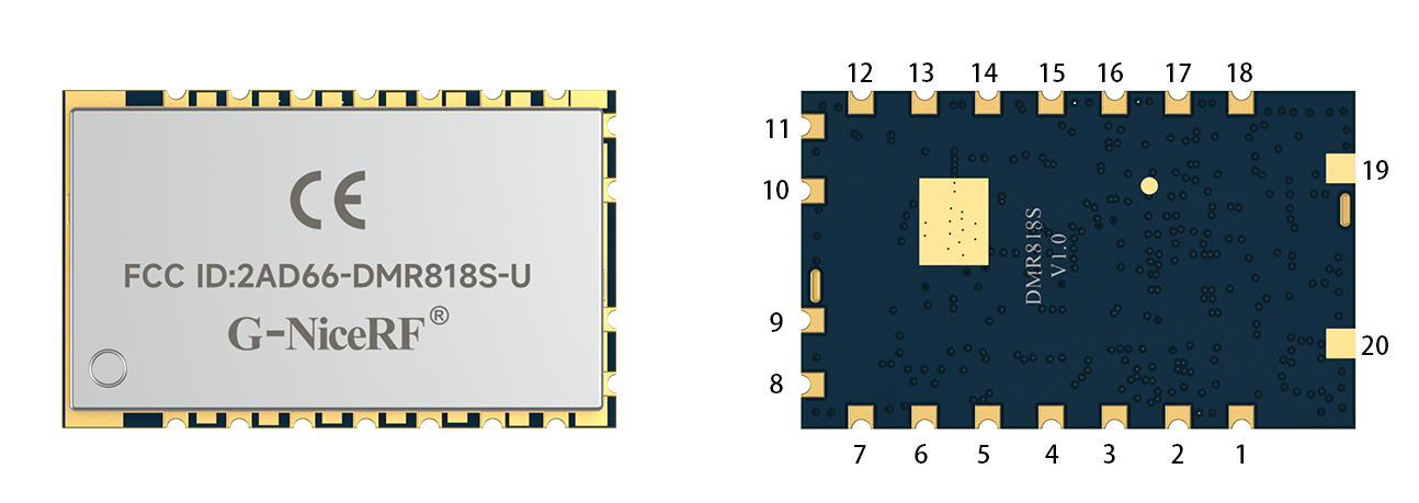 Pin-Definition des DMR-Walkie-Talkie-Moduls DMR818S-U.