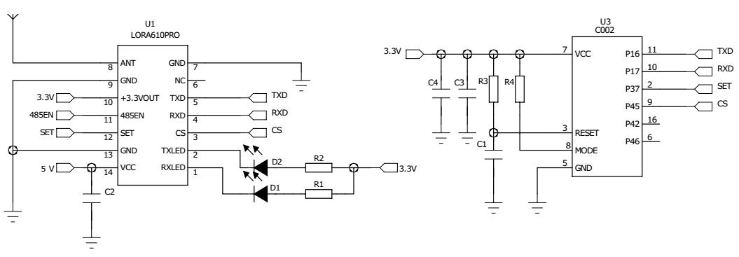 Anwendungsschaltung des Funkmoduls LoRa610Pro