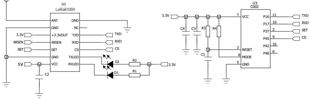 Anwendungsschaltung des Funkmoduls LoRa6100II