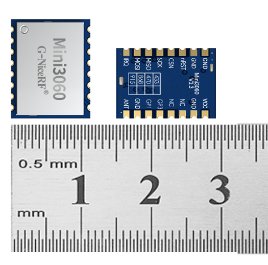 Mini3060: 100 mW Wireless-Transceiver-Modul Ultrakompakte Gr&ouml;&szlig;e